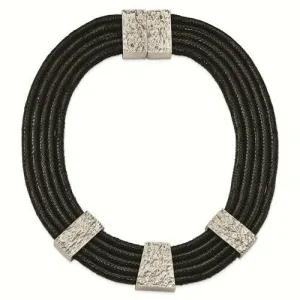 Stainless Steel Blackened Coiled Collar Necklace
