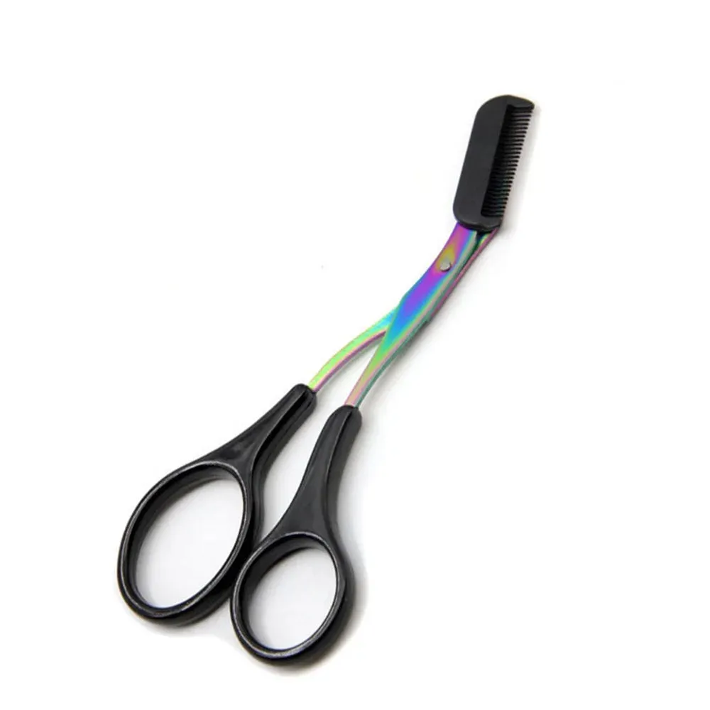 Stainless Steel Eyebrow Scissors: Safe Eyebrow Trimmer with Comb
