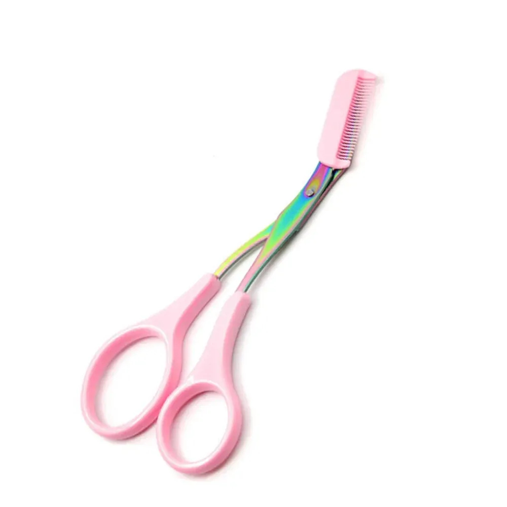 Stainless Steel Eyebrow Scissors: Safe Eyebrow Trimmer with Comb