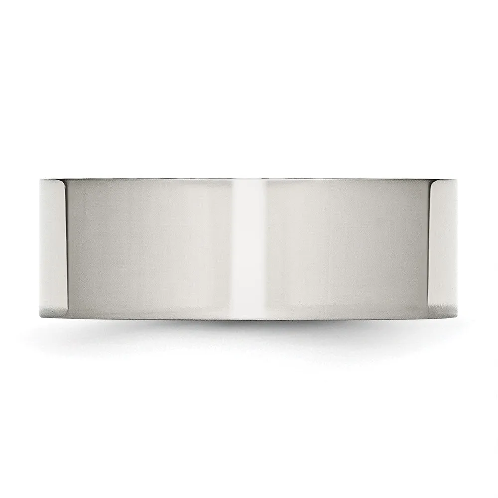 Stainless Steel Polished 8mm Flat Band
