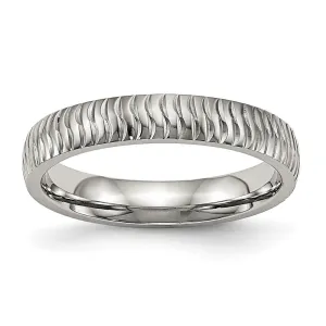 Stainless Steel Polished and Textured 4mm Band