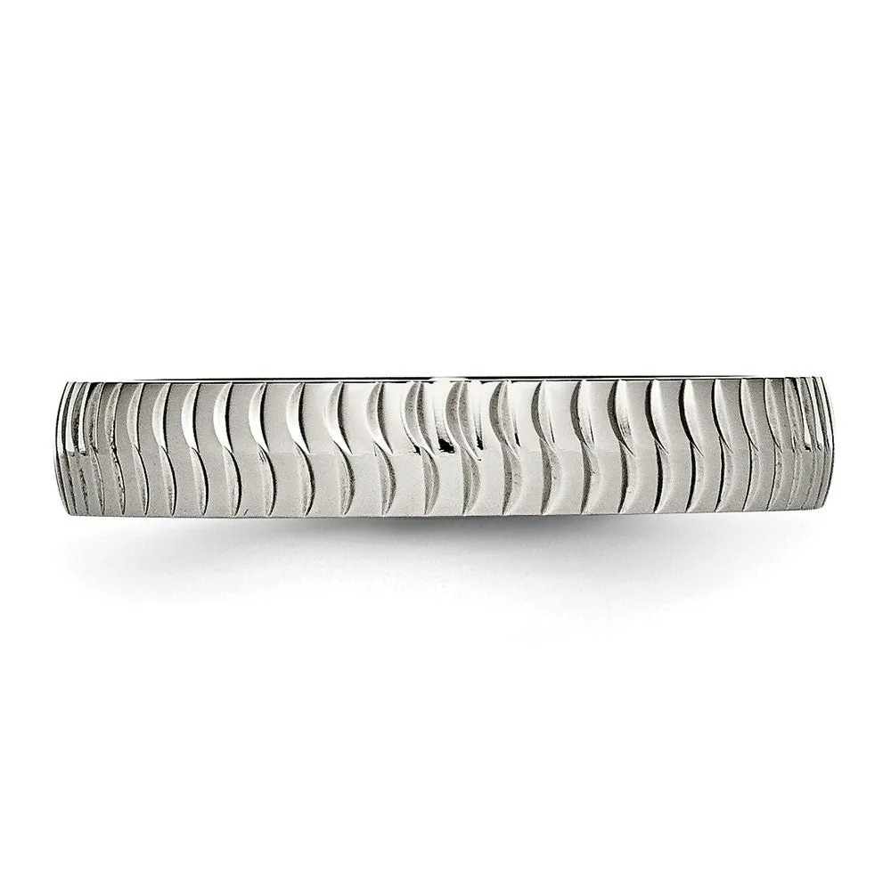 Stainless Steel Polished and Textured 4mm Band