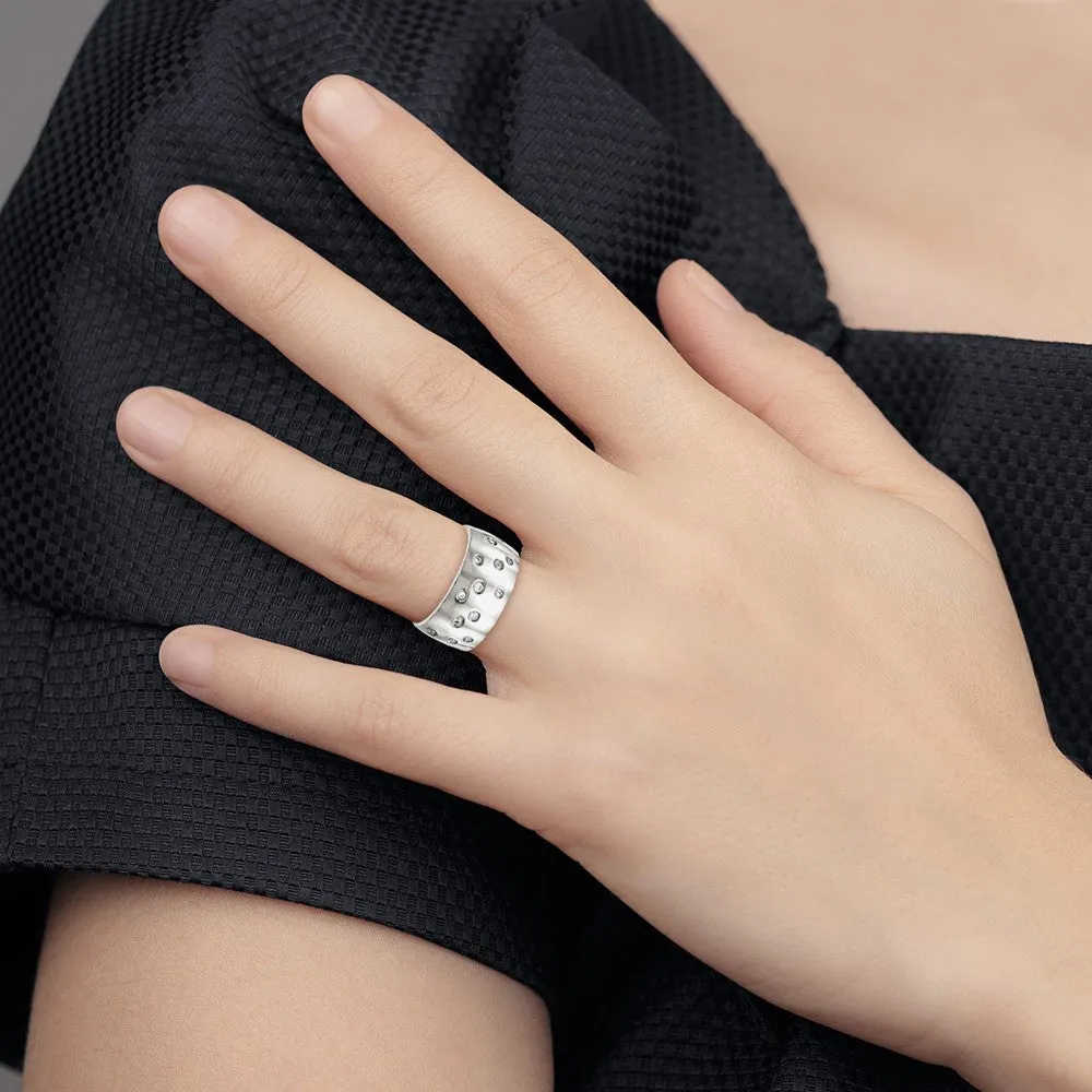 Stainless Steel Polished CZ 12mm Band