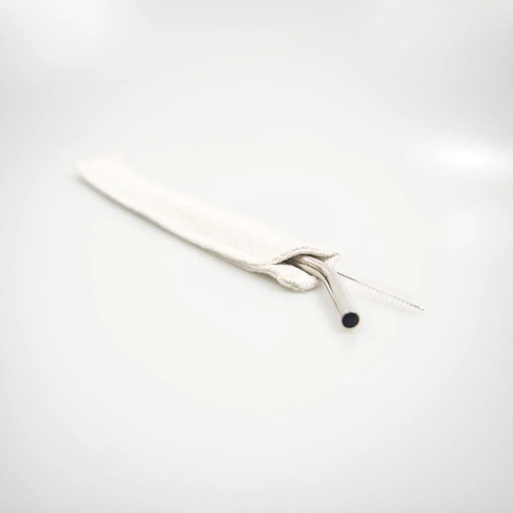 Stainless steel smoothie straw with sleeve and brush