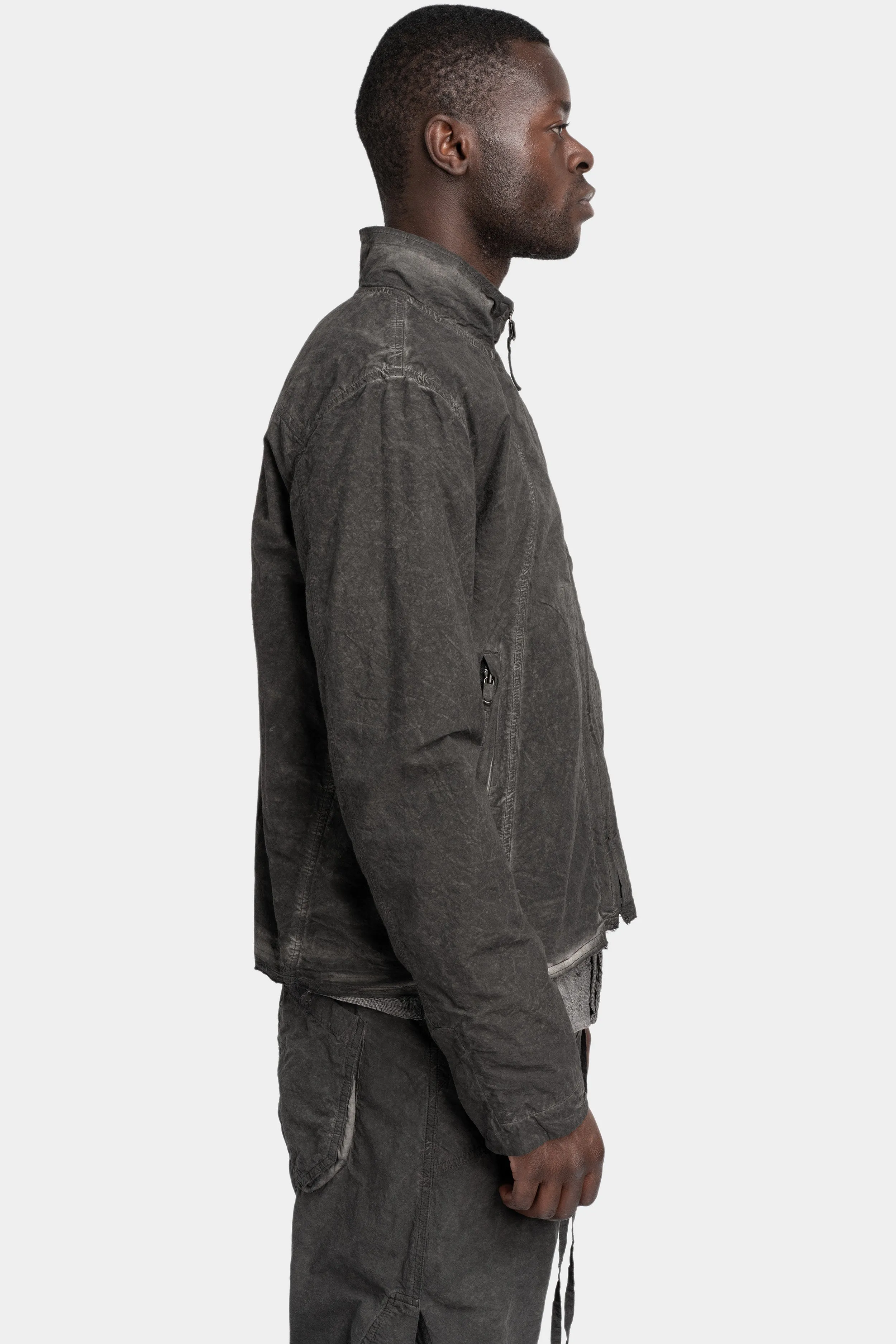 Standing collar zip up jacket