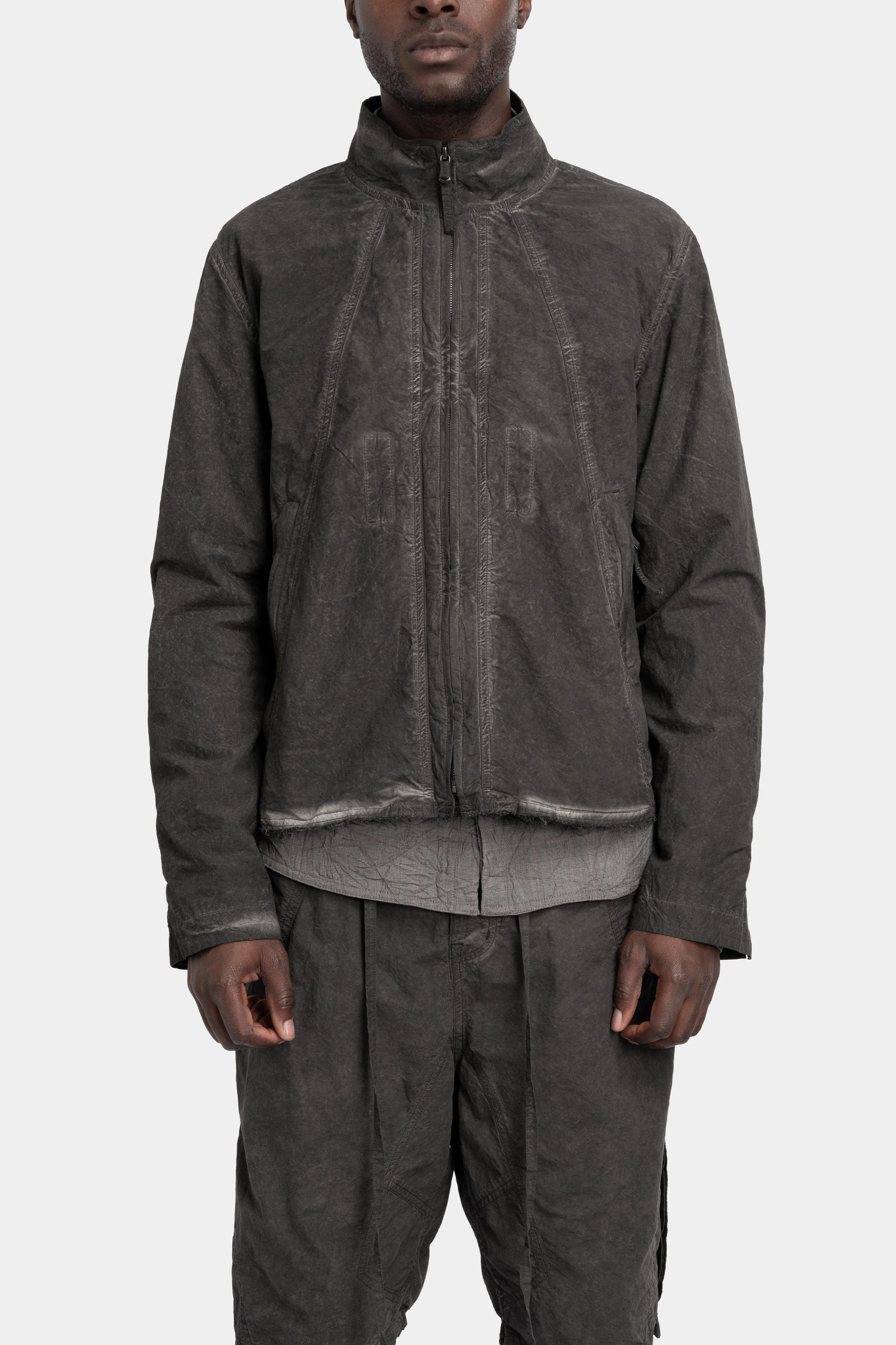Standing collar zip up jacket