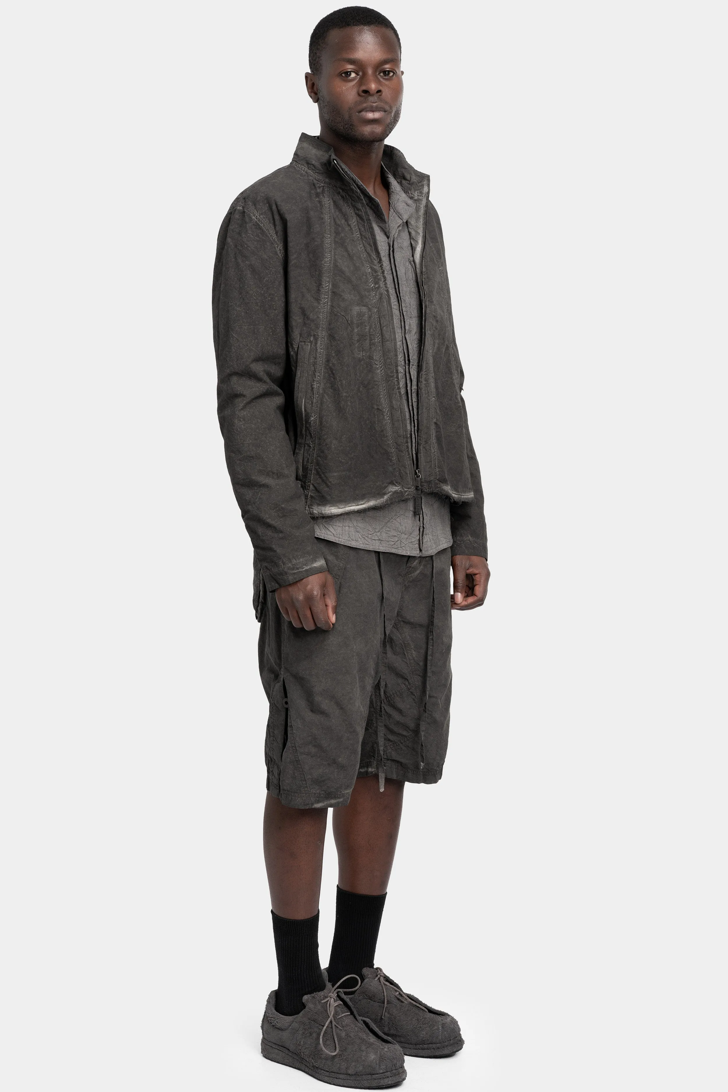 Standing collar zip up jacket