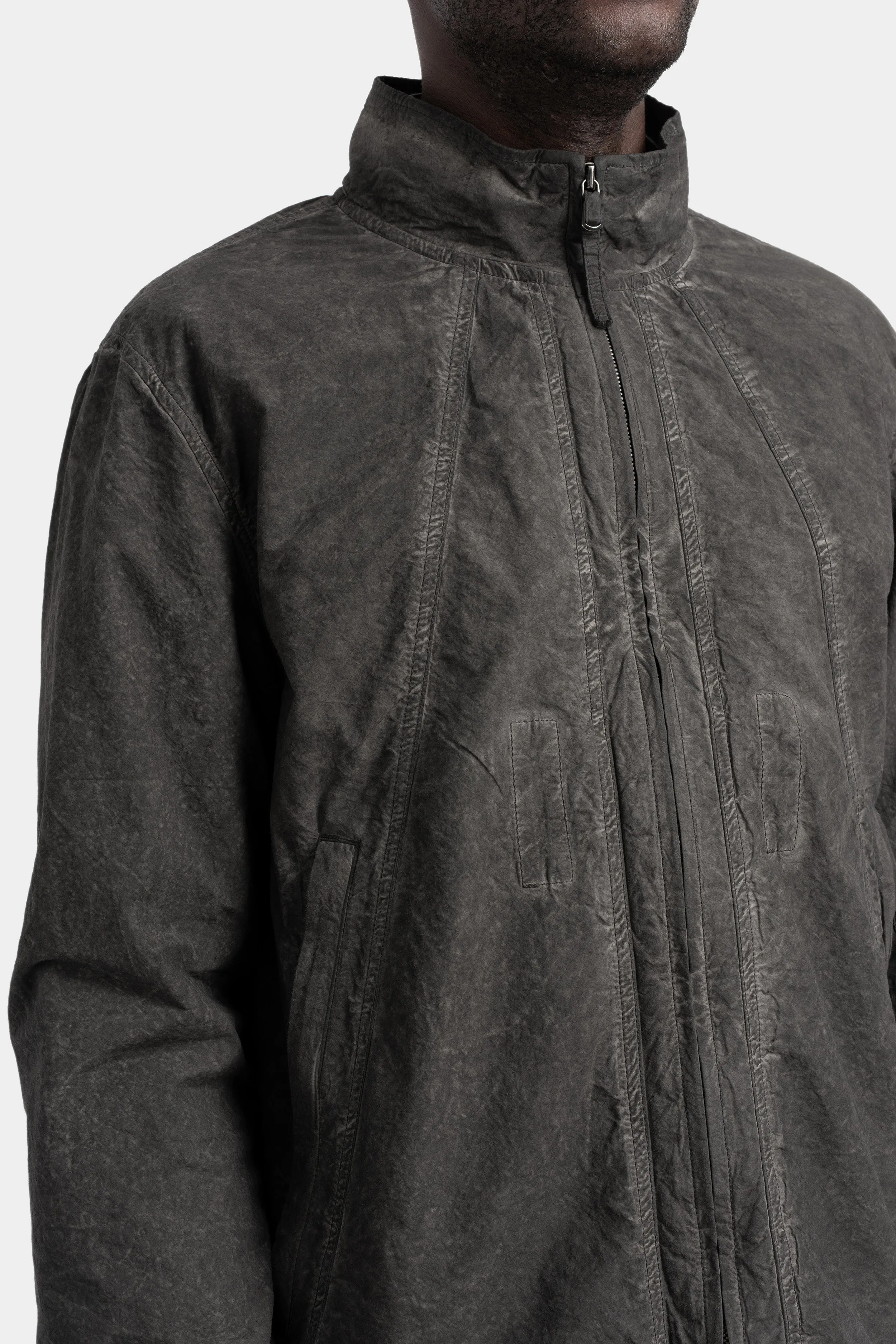 Standing collar zip up jacket