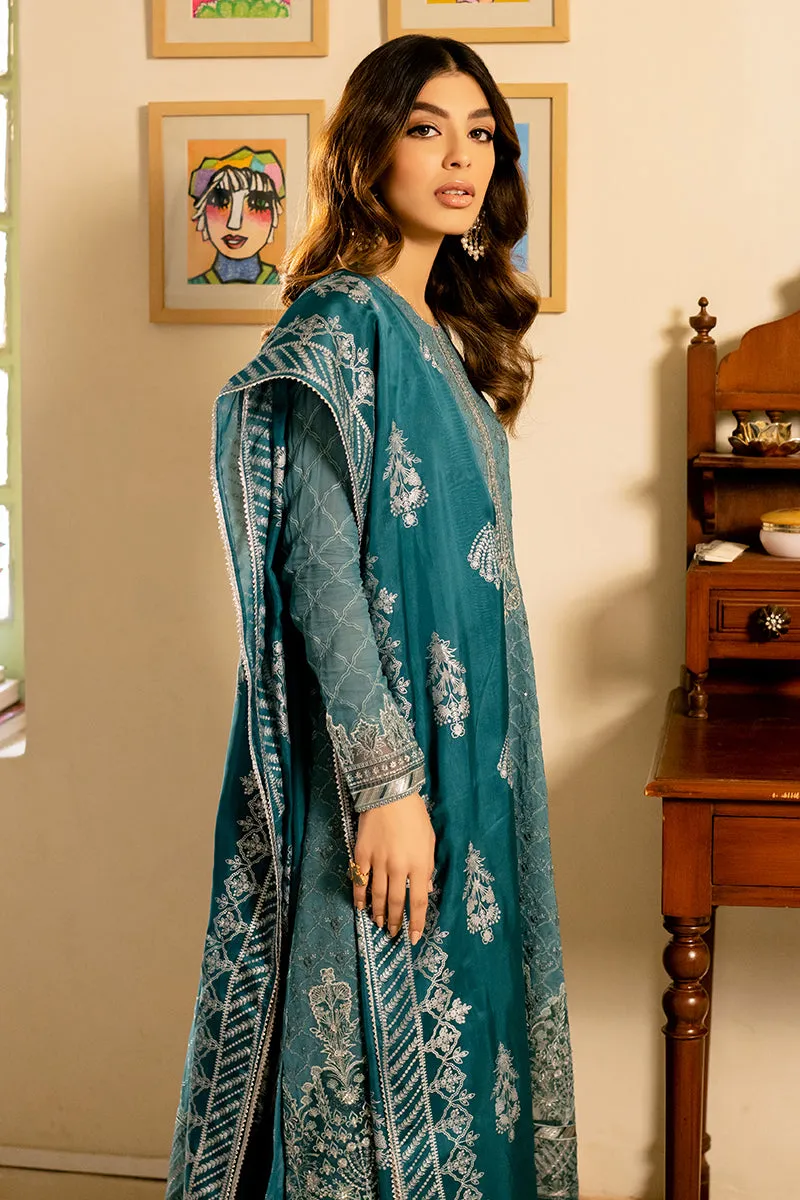 STELLAR OPALINE-4PC CHIFFON EMBROIDERED SUIT