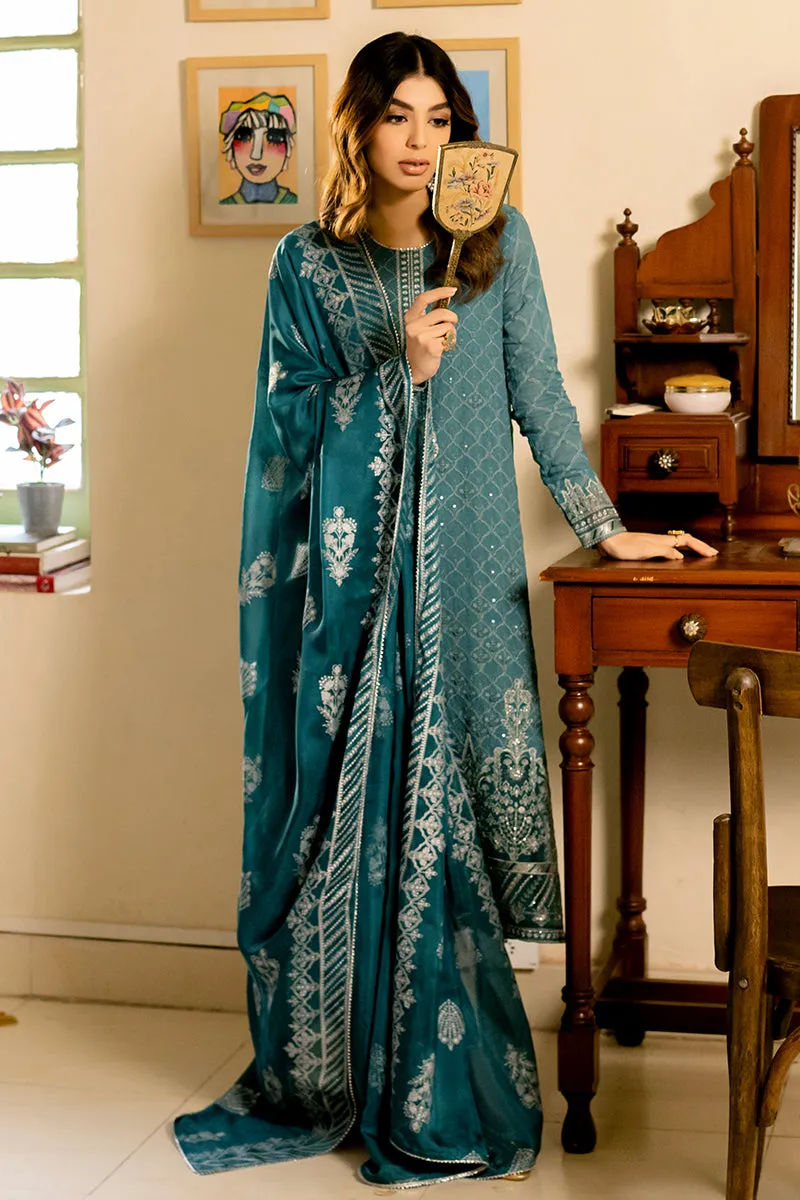 STELLAR OPALINE-4PC CHIFFON EMBROIDERED SUIT