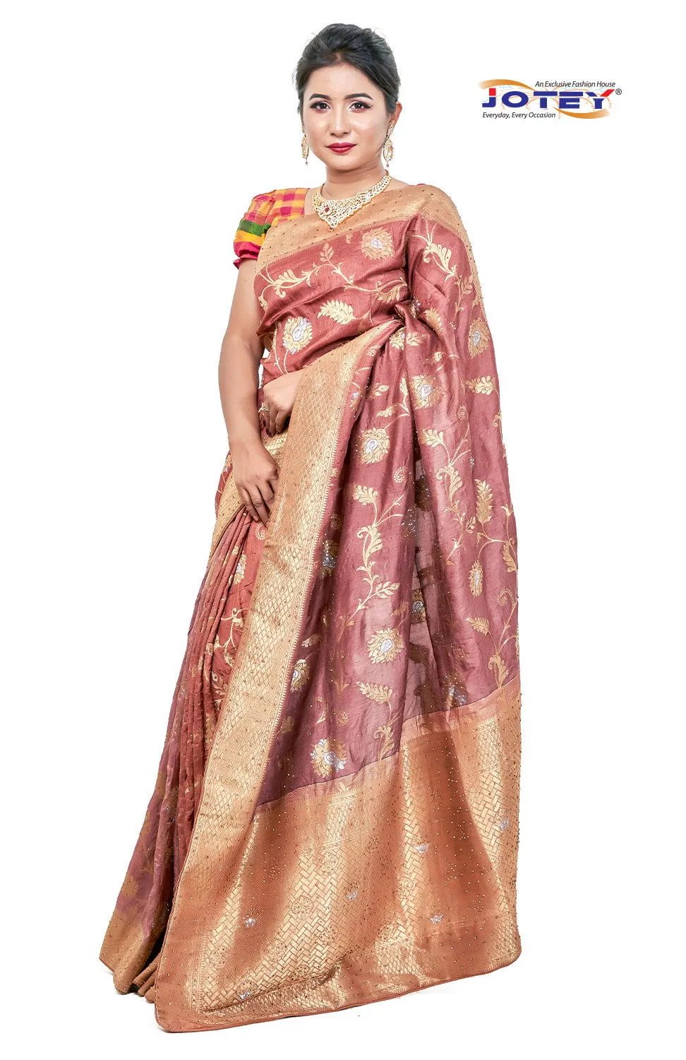 Stone Work Satin Silk Saree