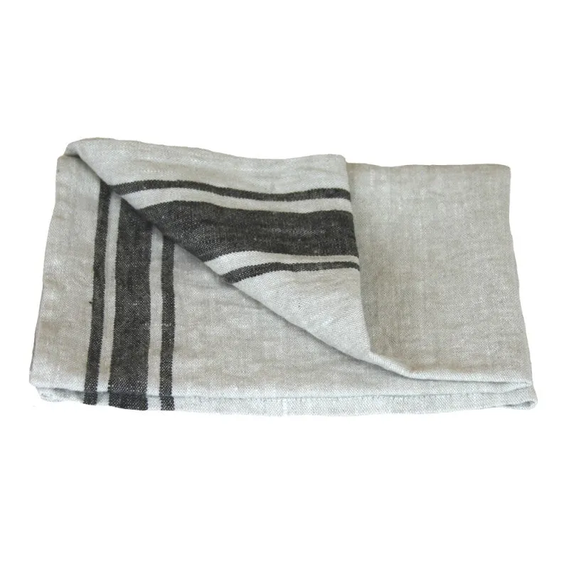 Stonewashed Napkin Grey with Black Stripes