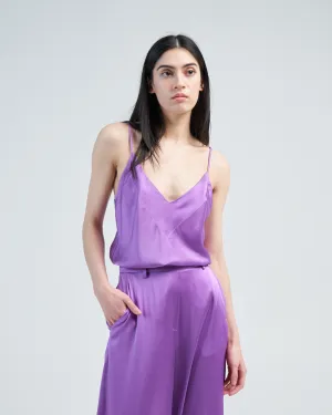 stretch silk satin strappy top