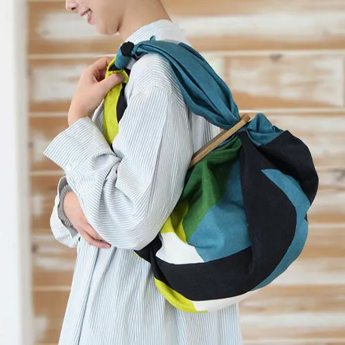 Suzuki Masaru -  100% hemp (linen)  CANARY gray green グレーグリーン  - Furoshiki   100 x 100 cm