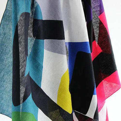 Suzuki Masaru -  100% hemp (linen)  ZEBRA  pink blue ピンクブルー   - Furoshiki   100 x 100 cm