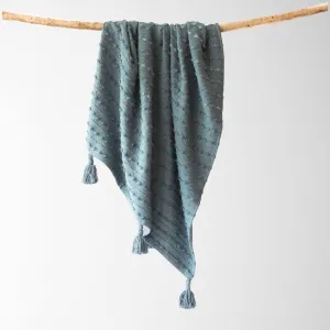 Tajik  Home  LLC - Cora Corded Throw with Tassels-Teal