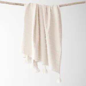 Tajik  Home  LLC - Cora Corded Throw with Tassels -white