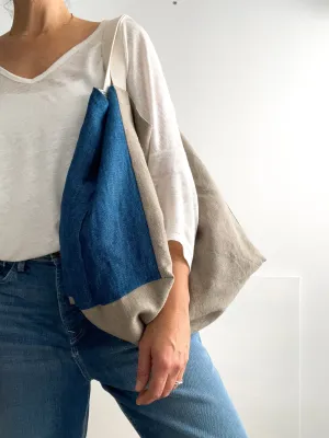 Takai bag: natural   indigo