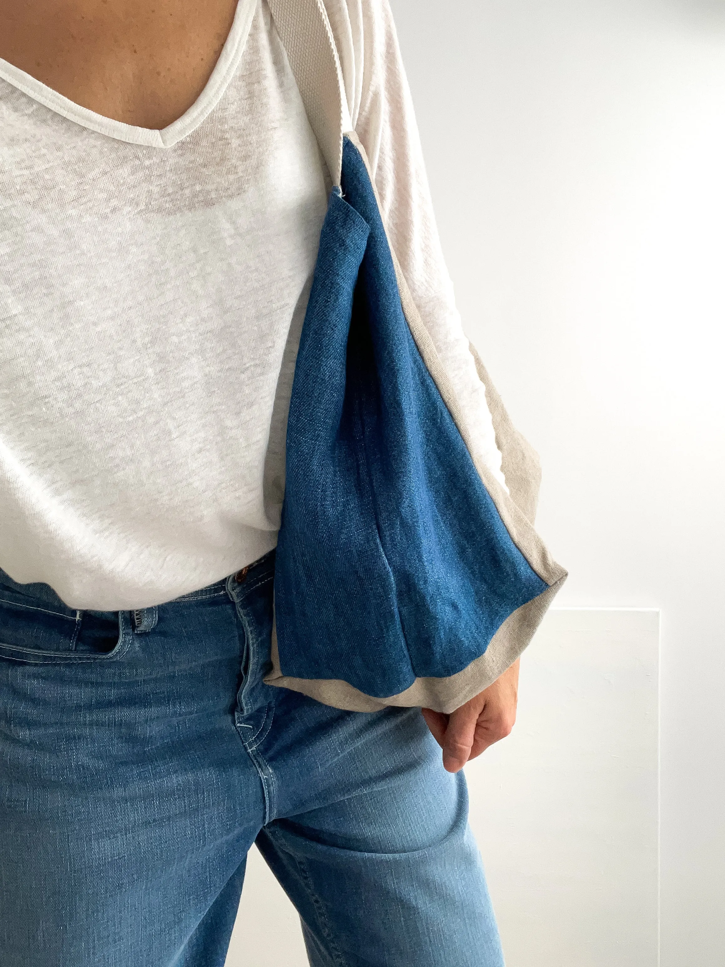Takai bag: natural   indigo