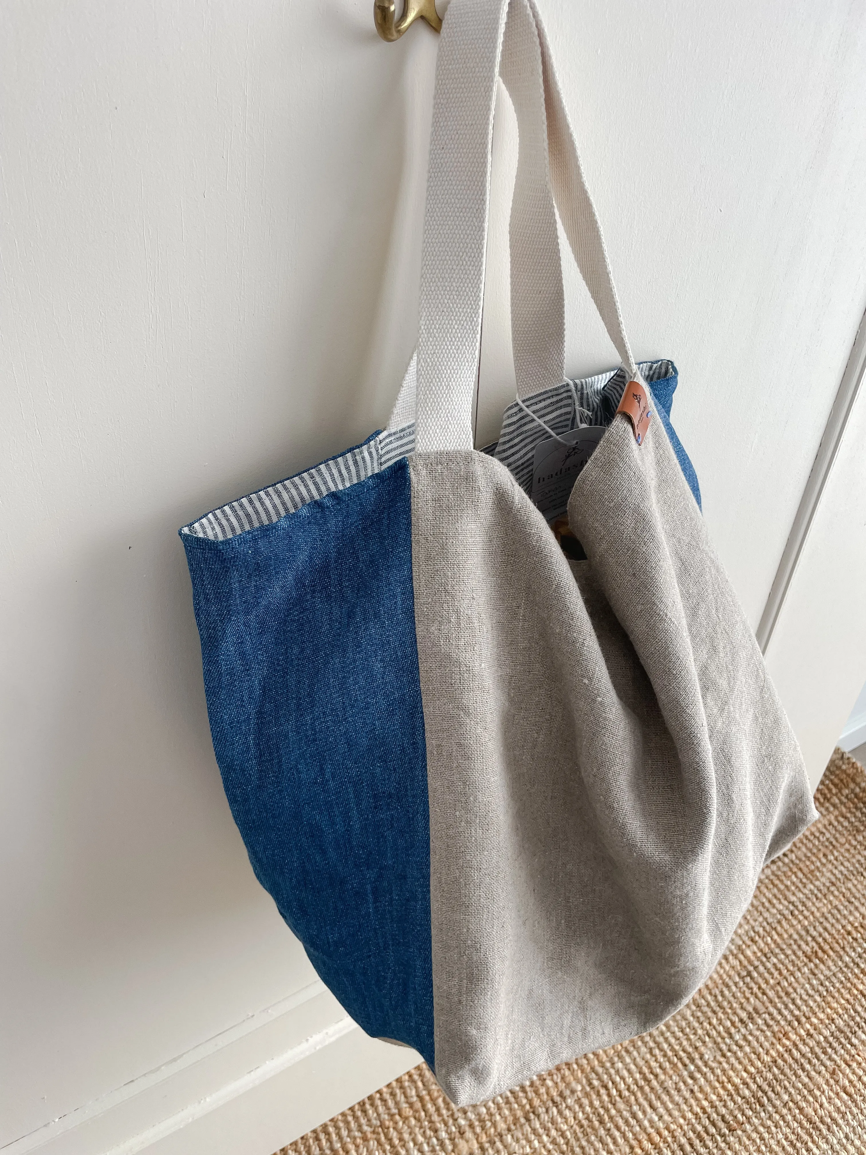 Takai bag: natural   indigo
