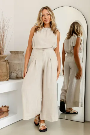 'Tash' Linen Pant - Natural