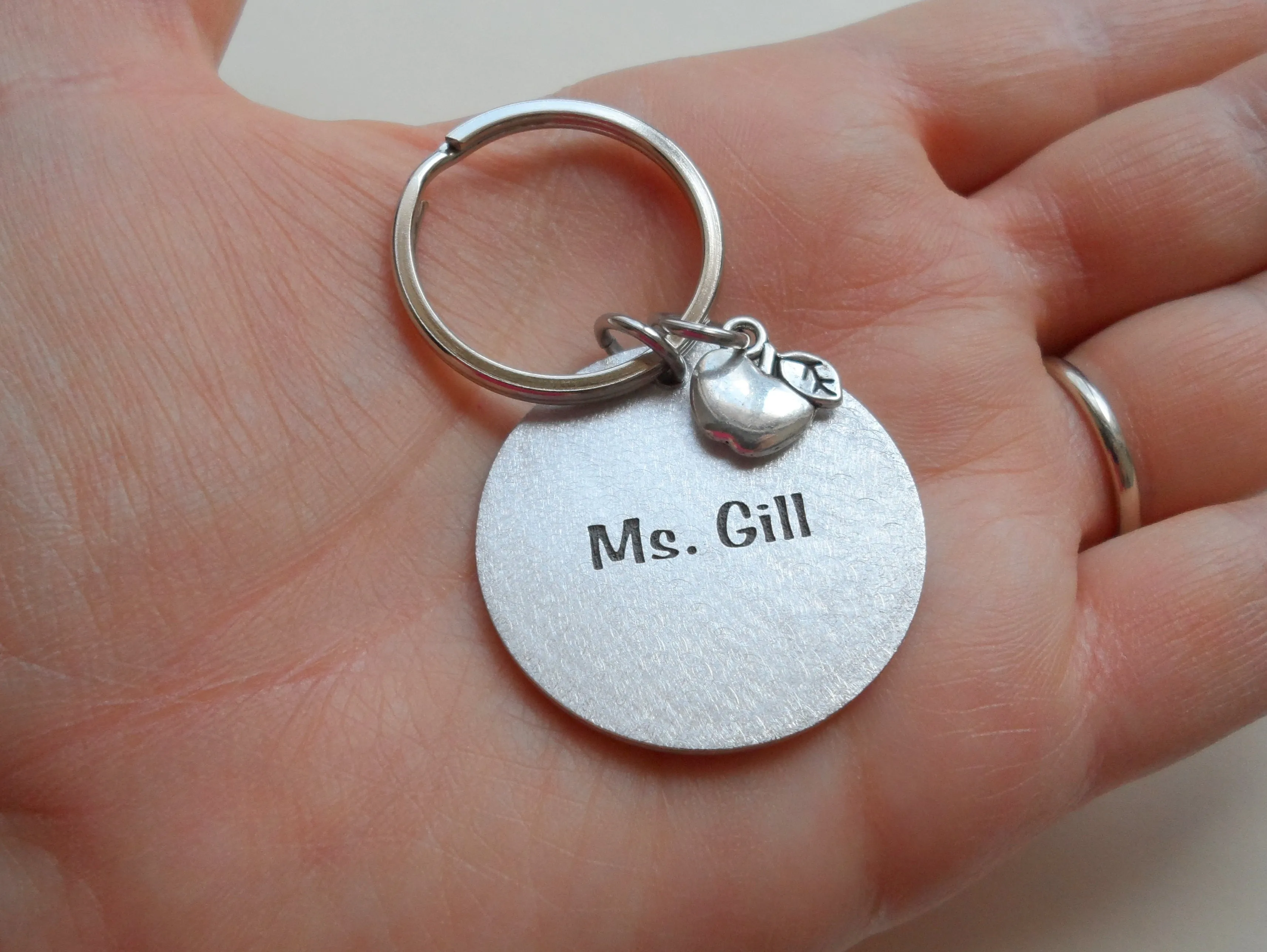 Teacher Keychain Appreciation Gift - "A Great Teacher is Impossible to Forget" Engraved Keychain