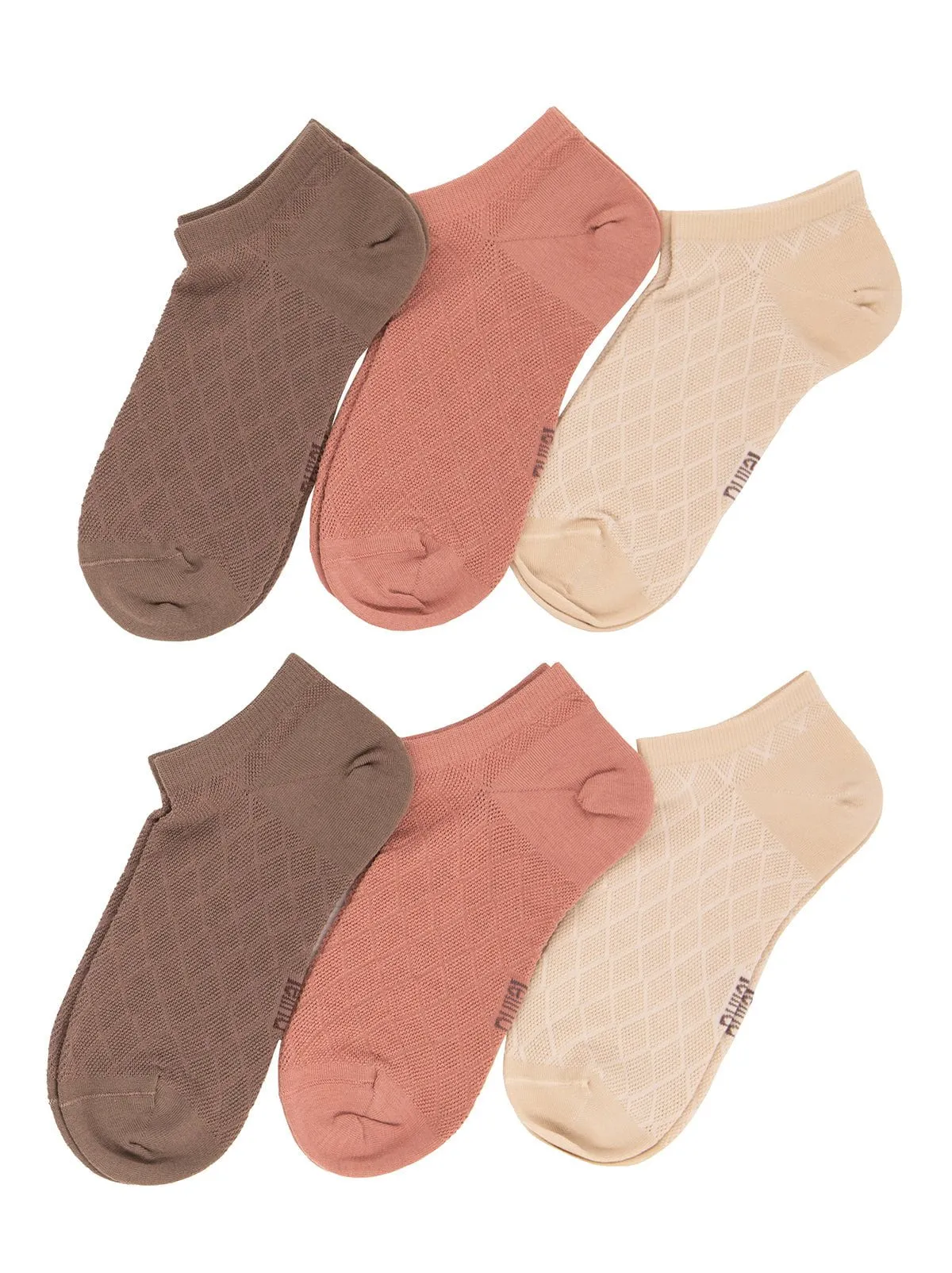 Texture Mesh No-Show Socks 6-Pack