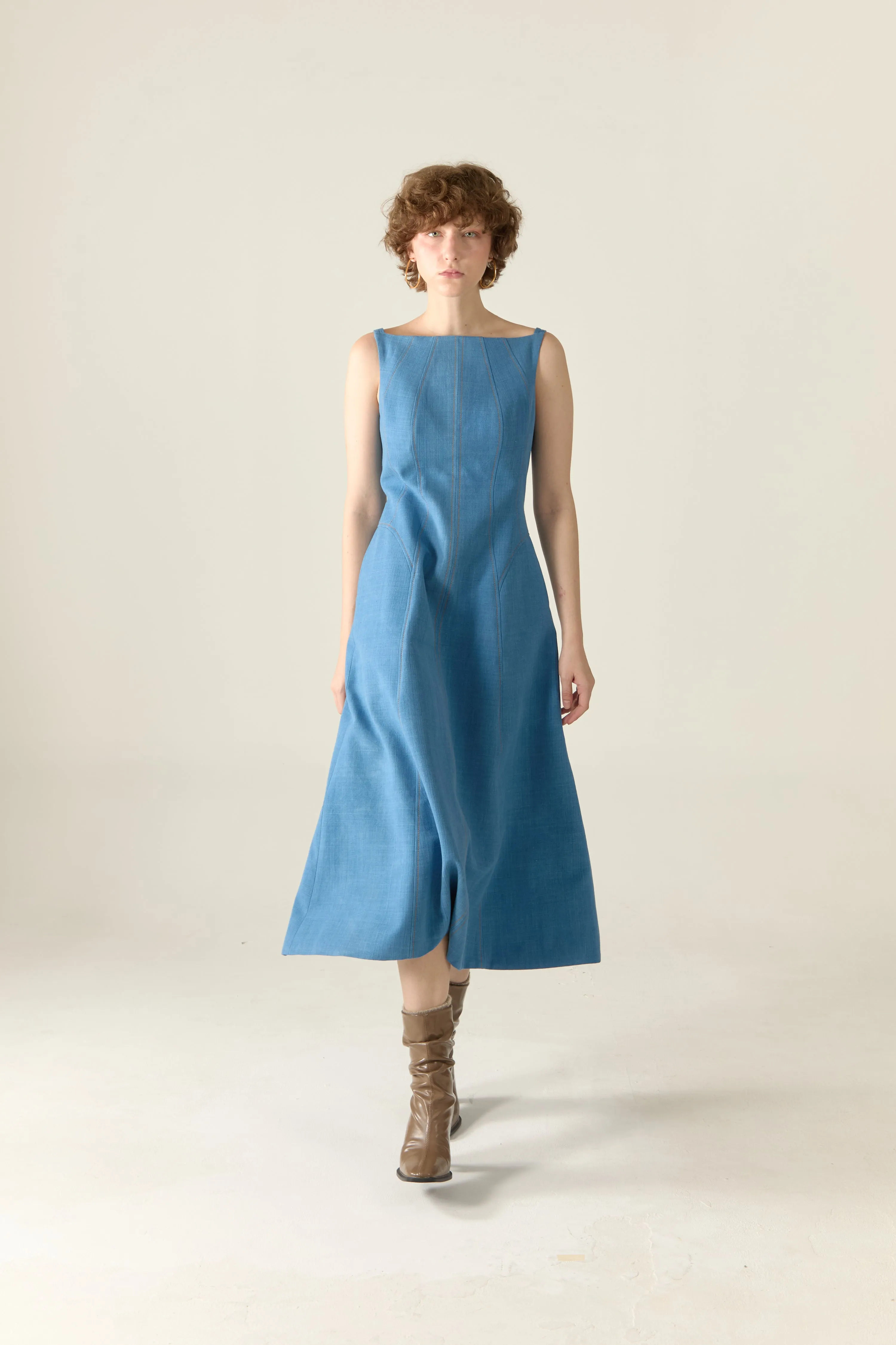 The Amilie Dress in Indigo