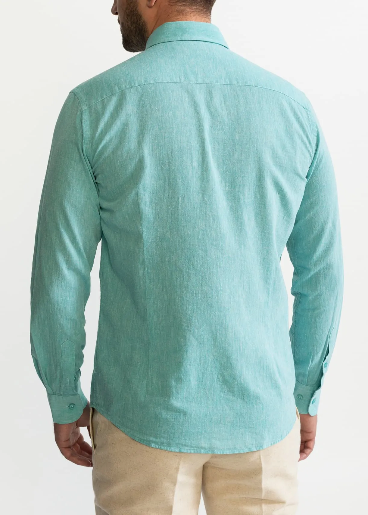 The Godeanu Linen Shirt Aqua