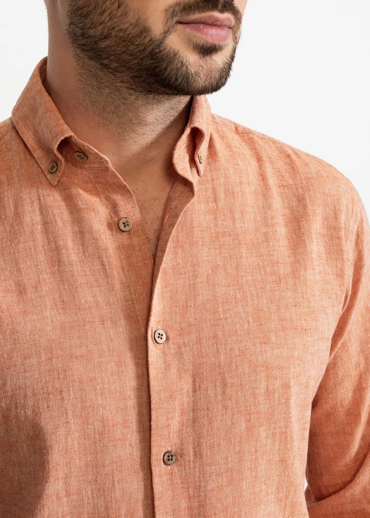 The Godeanu Linen Shirt Salmon