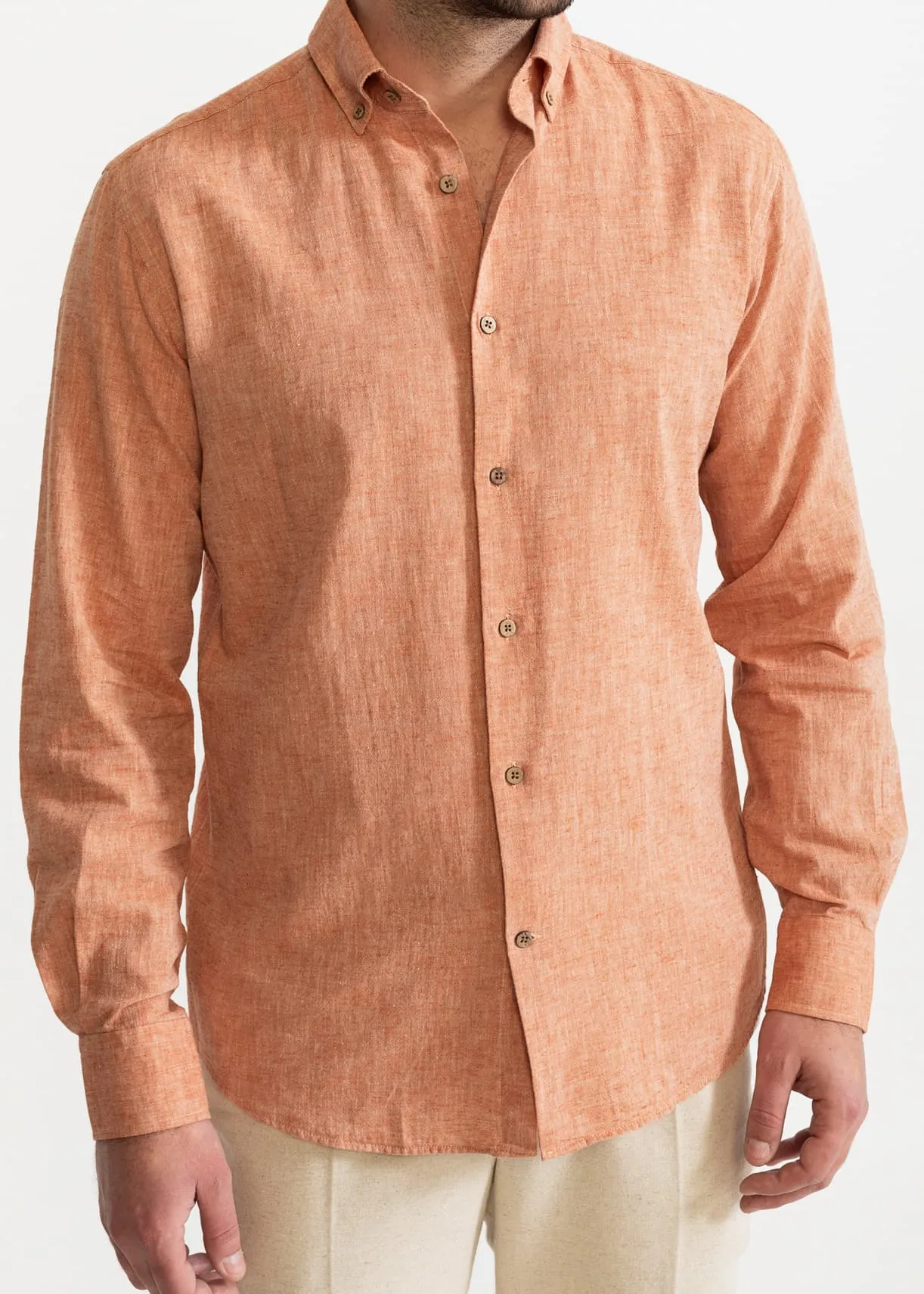 The Godeanu Linen Shirt Salmon