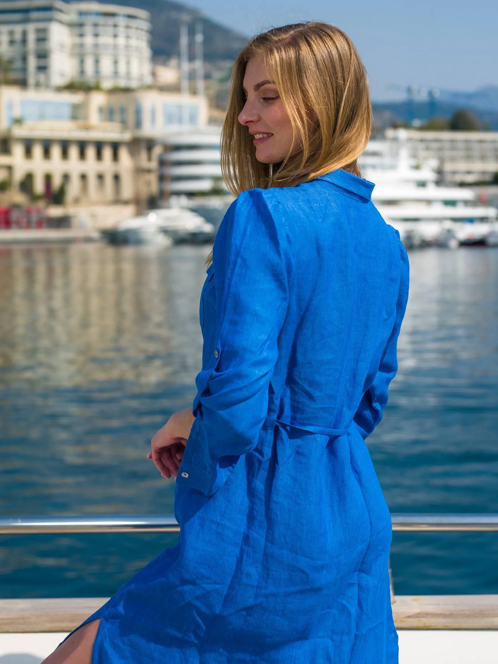 THE GRACE LONG DRESS ROYAL BLUE