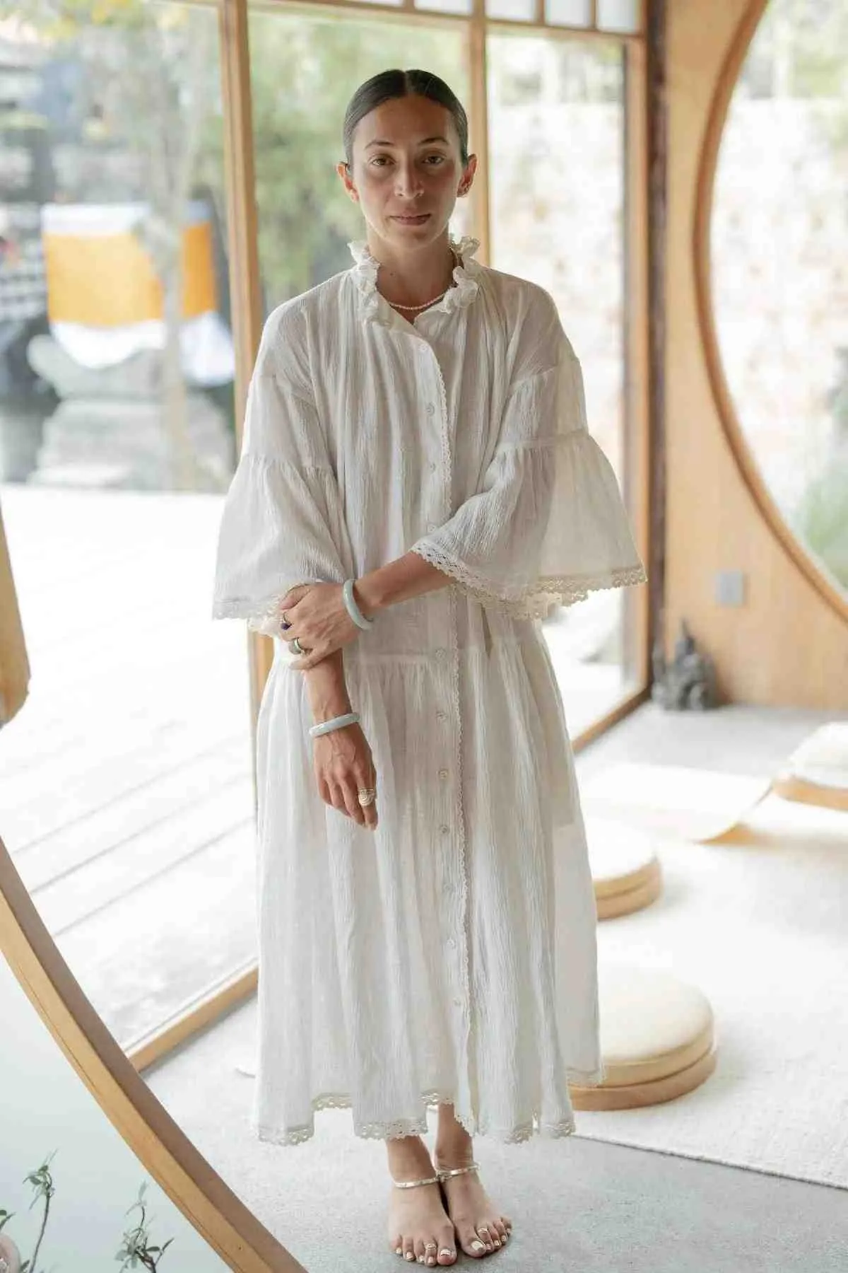 The Juliette (Natural Cotton Linen / Cotton Lace) - Made to Order