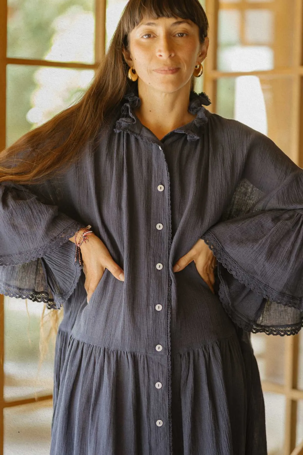 The Juliette (Natural Cotton Linen / Cotton Lace) - Made to Order