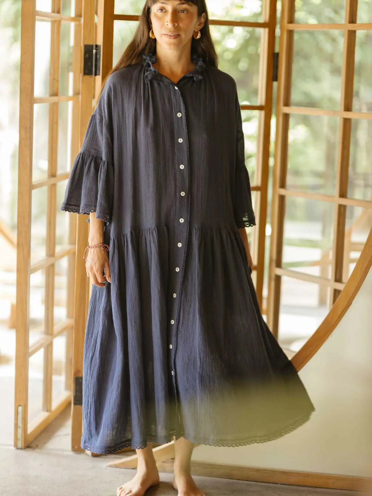 The Juliette (Natural Cotton Linen / Cotton Lace) - Made to Order