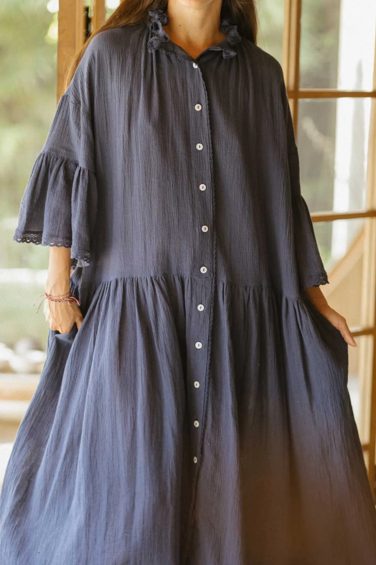 The Juliette (Natural Cotton Linen / Cotton Lace) - Made to Order