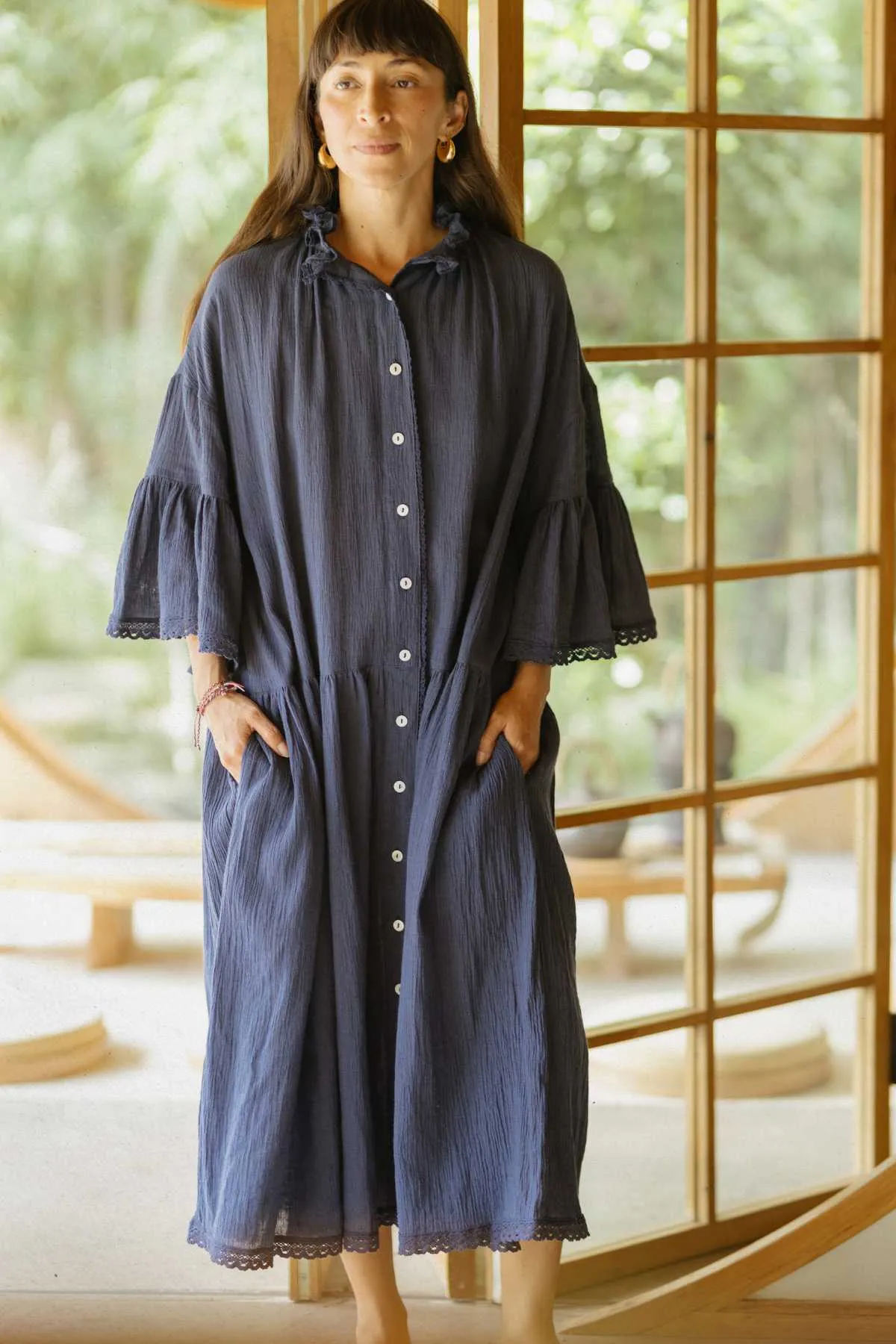 The Juliette (Natural Cotton Linen / Cotton Lace) - Made to Order