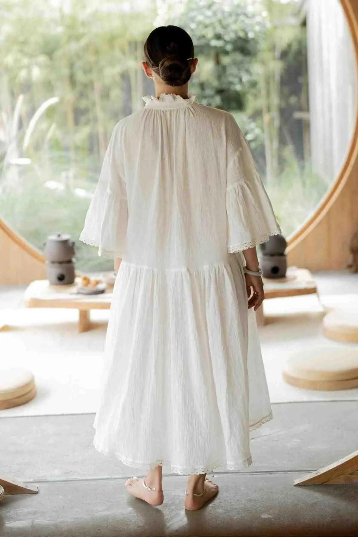 The Juliette (Natural Cotton Linen / Cotton Lace) - Made to Order