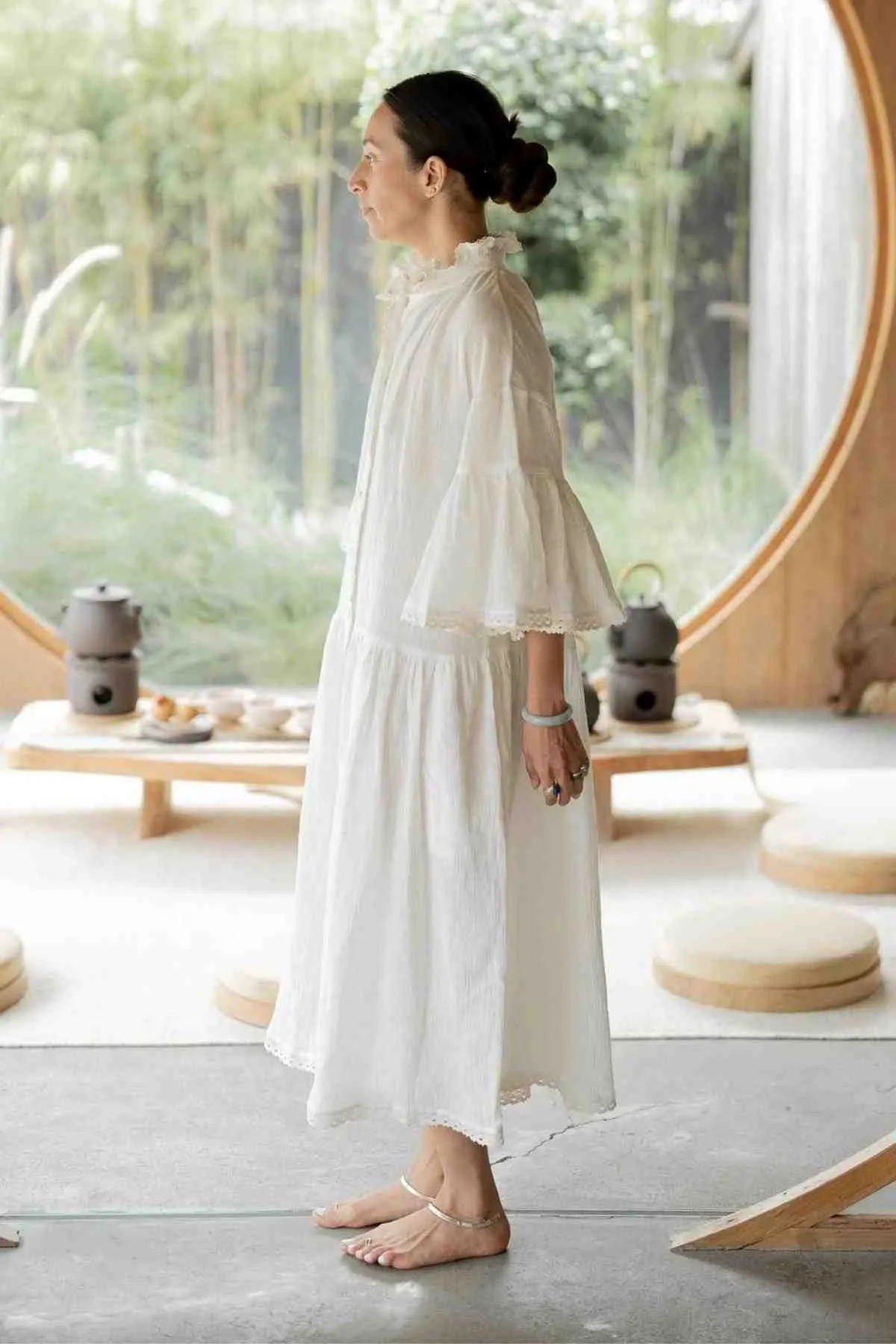 The Juliette (Natural Cotton Linen / Cotton Lace) - Made to Order