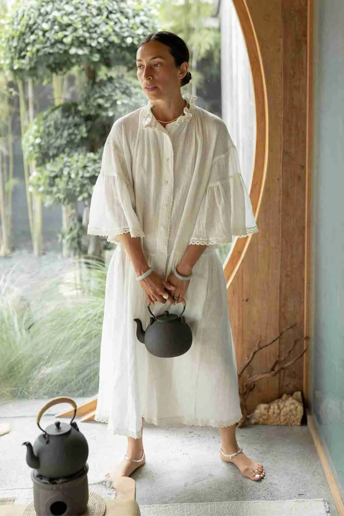 The Juliette (Natural Cotton Linen / Cotton Lace) - Made to Order