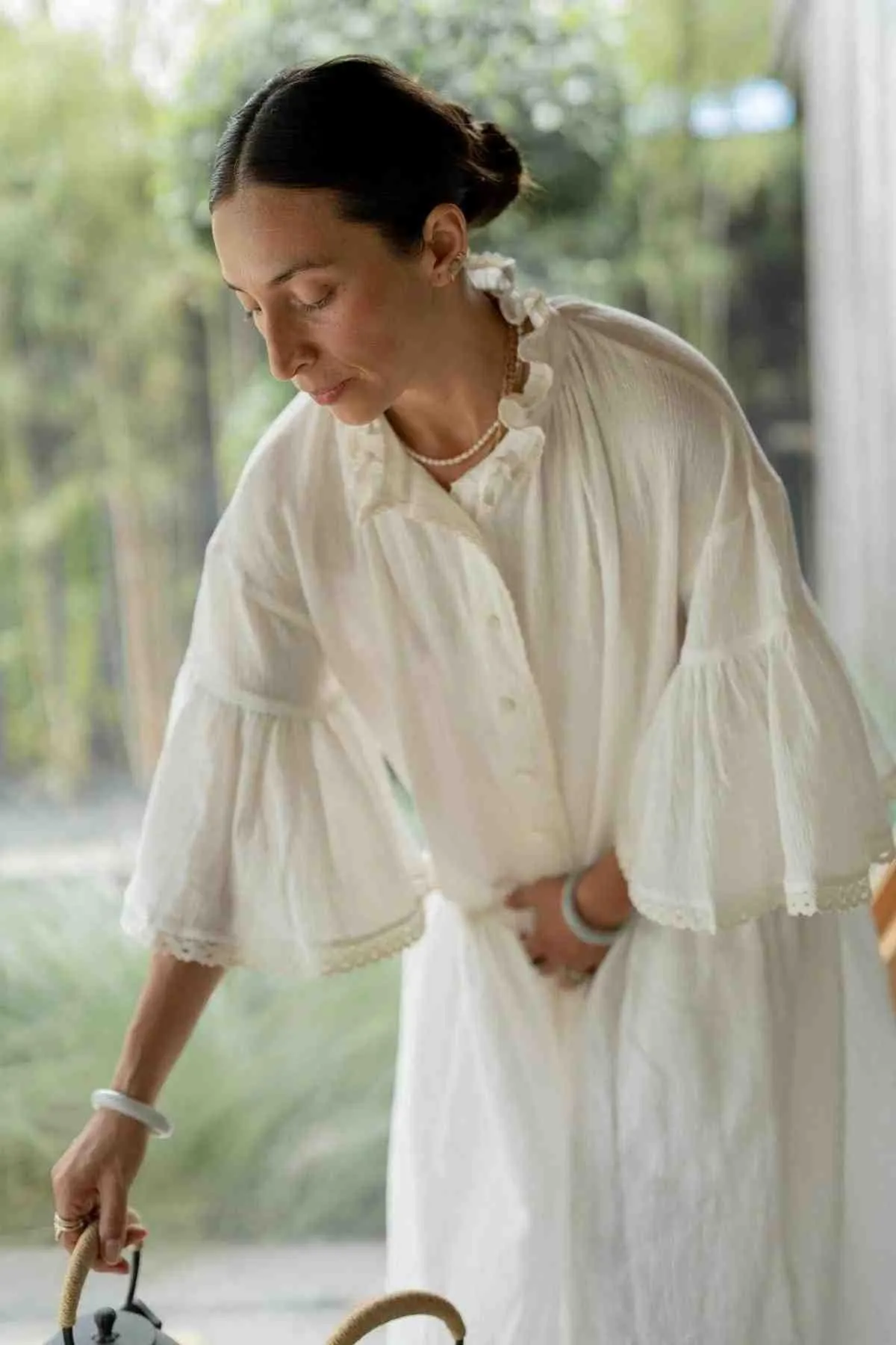 The Juliette (Natural Cotton Linen / Cotton Lace) - Made to Order