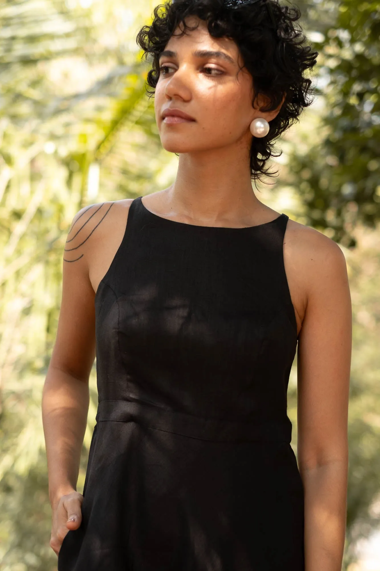 The Linen Cutaway Maxi Dress
