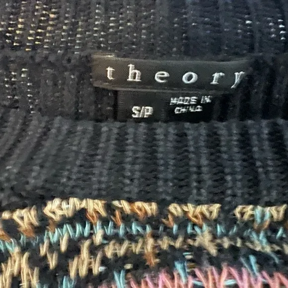 Theory Hadar Chunky Silk/Linen Pullover Sweater in Multi Color, Size Small