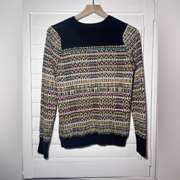 Theory Hadar Chunky Silk/Linen Pullover Sweater in Multi Color, Size Small