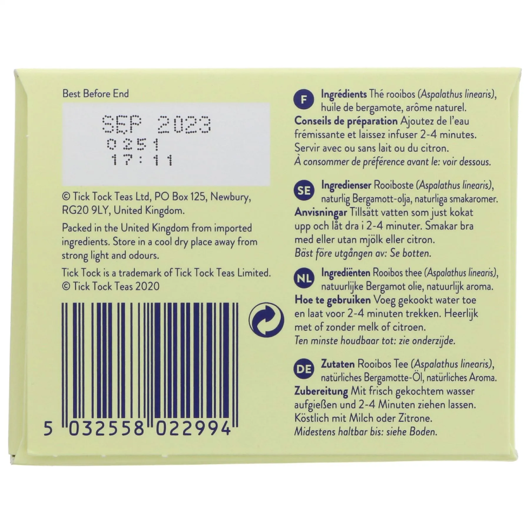 Tick Tock | Earl Grey | 40 bags