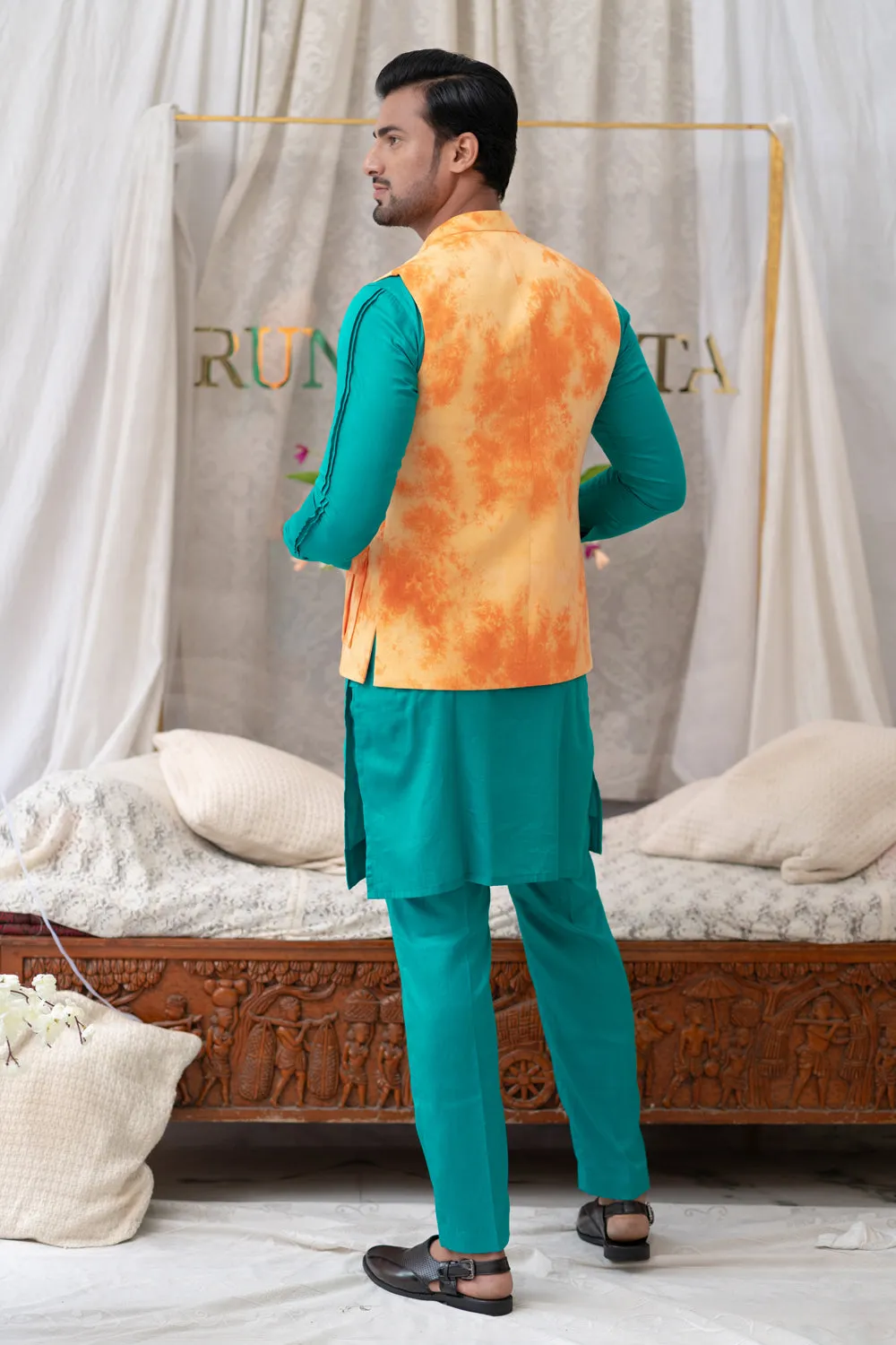 Tie And Dye Tangerine Bundi