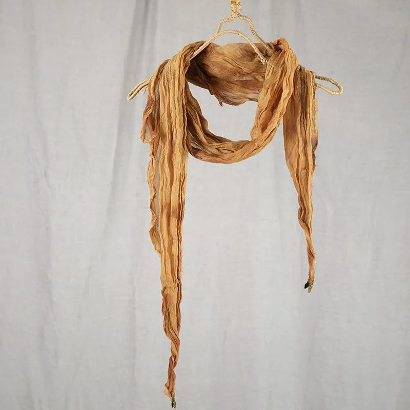 Tie-dyed Cotton And Linen Scarf