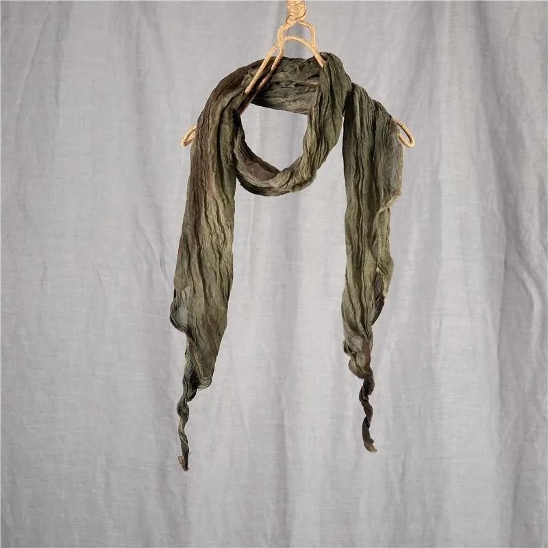 Tie-dyed Cotton And Linen Scarf