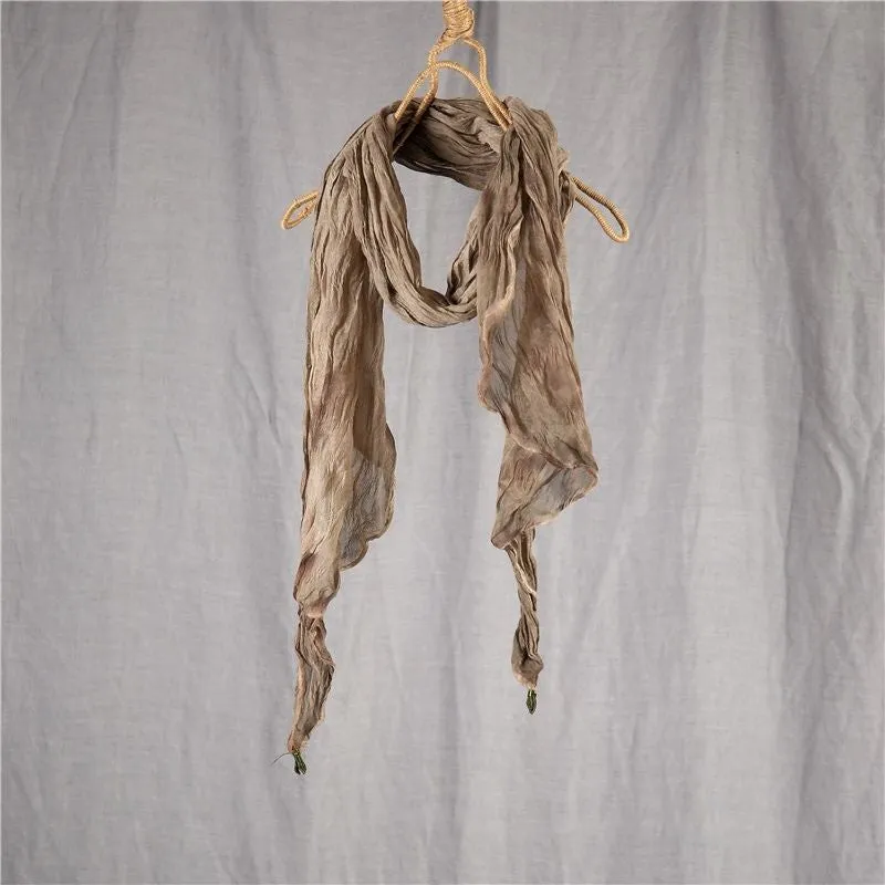 Tie-dyed Cotton And Linen Scarf