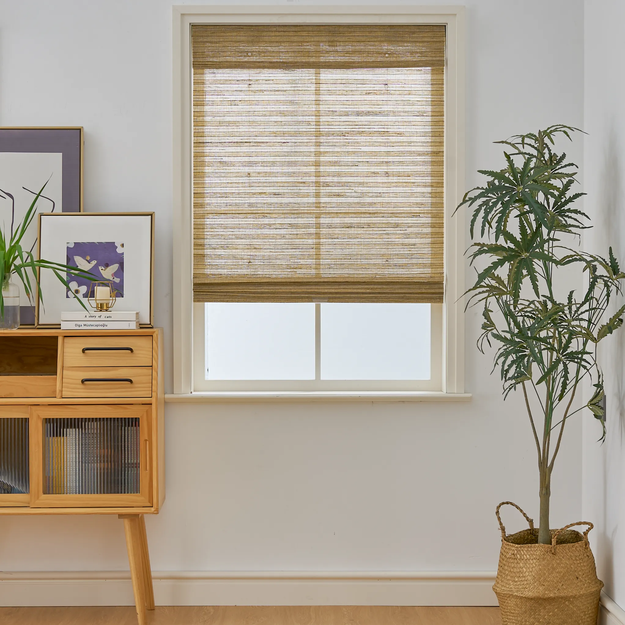Tina Woven Bamboo Shade| Beige Brown